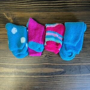 Pink and Blue Fuzzy Socks Set